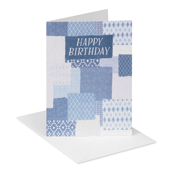 American Greetings Birthday Card for Him (Patchwork Blue)