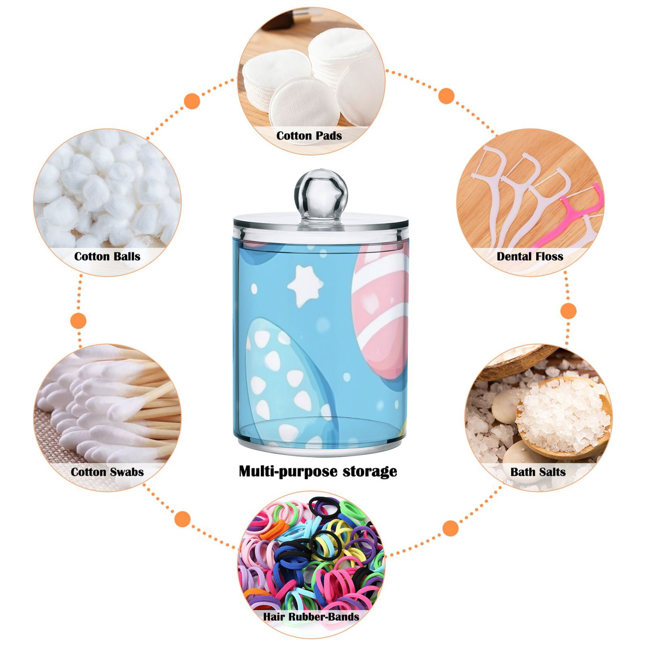 Ckdifva Easter Eggs Stars Storage Jar with Lid Acrylic Organization Storage Containers Set of 4