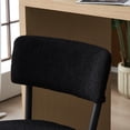 thumbnail image 4 of Modern Bar Stools Set of 2,Teddy Fabric Upholstered Barstools with Metal Base,Counter Height Bar Stools for Kitchen,Dining and Living Room,Black, 4 of 8