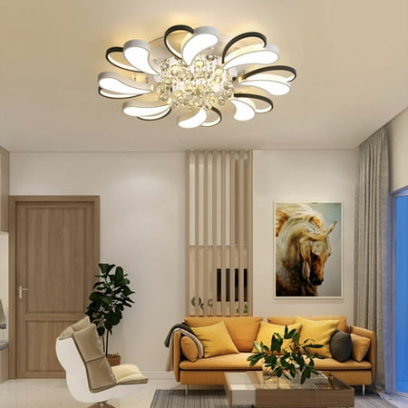 

100W Crystal Chandelier Modern Pendant Lamp LED Ceiling Light Flush Mount Fixture