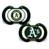 Baby Fanatic Officially Licensed Unisex Pacifier 2-Pack - MLB Oakland Athletics