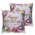 thumbnail image 2 of Acheng 2pcs Happy Mothers Day Throw Pillow Covers 2pcs Decorative Floral Cushion Cases Home Decorations Indoor for Bed Sofa  24x24in, 2 of 6
