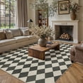 thumbnail image 2 of BERTHMEER 9'x12' Easy Jute Area Rugs for Living Room Modern Checkered Indoor/Outdoor Rugs for Patio Farmhouse Geometric Contemporary Washable Non Slip Large Rugs Carpets, Black, 2 of 6