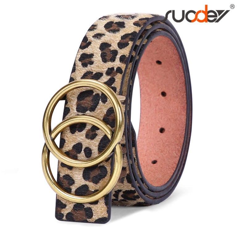 SUOSDEY Women's Plus Size Leopard Leather Belt photo 8