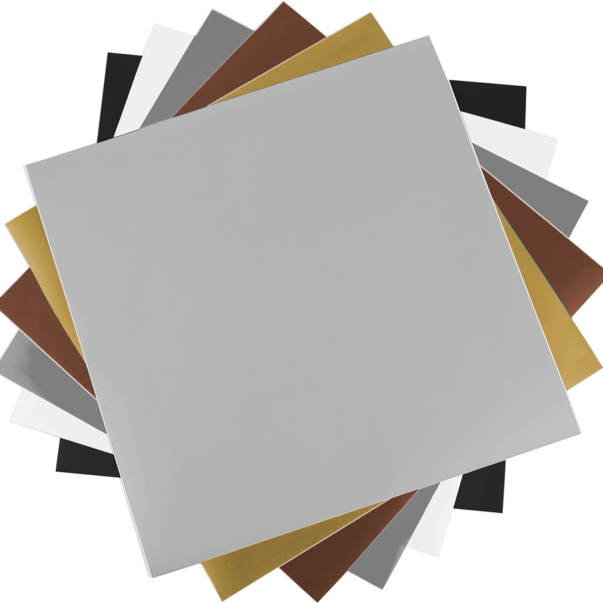 Silhouette Vinyl Sampler Pack 12'X12' 6/Pkg (on A Roll)-Black, White, Gold, Silver, Brown, Grey