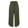 thumbnail image 6 of ZZwxWA Women's Wide Leg Flowy Pants Casual Loose High Waist Boho Cropped Palazzo Beach Pants Summer Outfits 2025 Trendy, 6 of 7