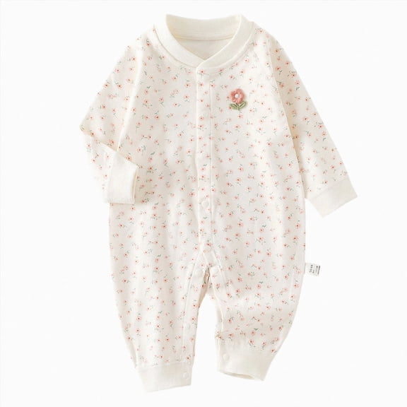 CAUYDY 0-3M 6-9M 12-18M Preemie Girl Coming Home Outfits Baby Clothing Newborn Long Sleeve Sleepers Infant Girls Romper Fall Winter Toddler Pajamas Sizes 5-8 Months,Pink