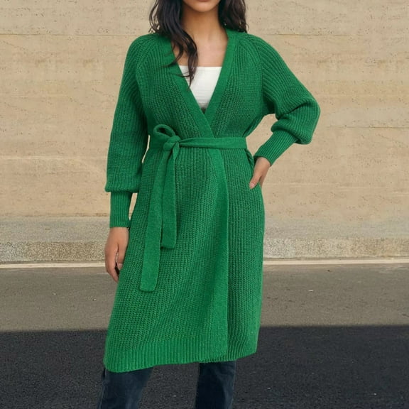 Womens Oversized Cardigans Soft Knit Cardigan Sweater with Pockets Fashion Women's Casual Comfortable Long Sleeve Cardigan Solid Blouse Top Sweater Green XL