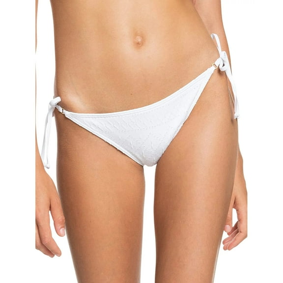 Roxy Women's Quiet Beauty Side Tie Bikini Bottoms White Size X-Large