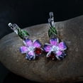 thumbnail image 3 of K-KED Women Delicate Jewelry Silver Stud Earrings Cubic Zirconia Wedding Party Gifts A Pair-#2, 3 of 6