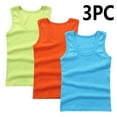 thumbnail image 2 of TEAJOPSUU 3 Pack Girls' Soft Cotton Tank Tops Summer Crew Neck Sleeveless Shirts Casual Base Shirt Tee Tops for Kids 2-14 Years Green, 2 of 3