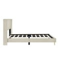 thumbnail image 5 of Queen Upholstered Platform Bed Frame with Headboard and Metal Legs, Corduroy Mattress Foundation with Wooden Slats Support, No Box Spring Needed, Beige, 5 of 6