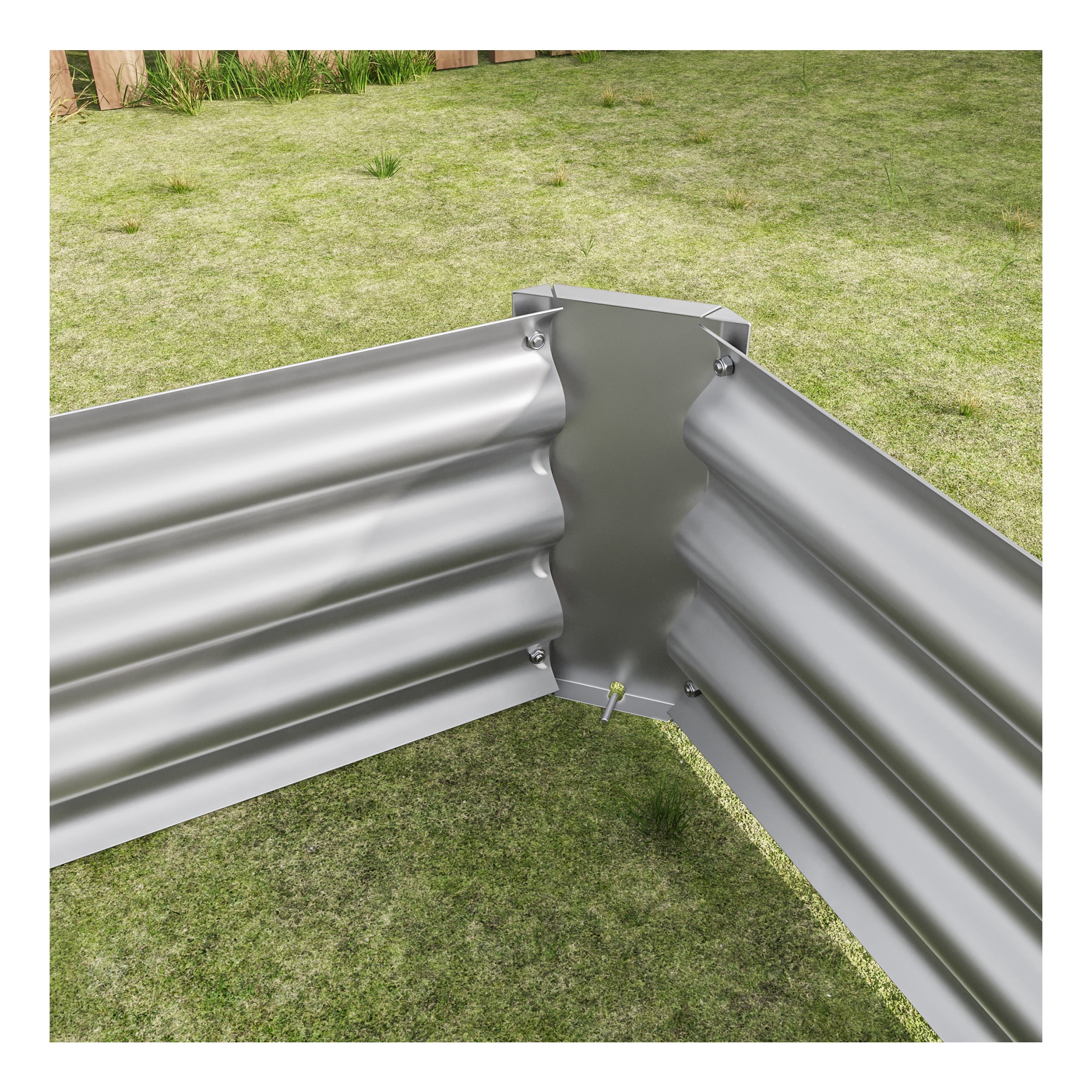 Elio Outdoor Metal 6×3×x1ft Raised Garden Bed, 6FT Planter Box, Rust-Resistant, Open Bottom, Sturdy Design for Vegetables, Flowers, Herbs, Silver