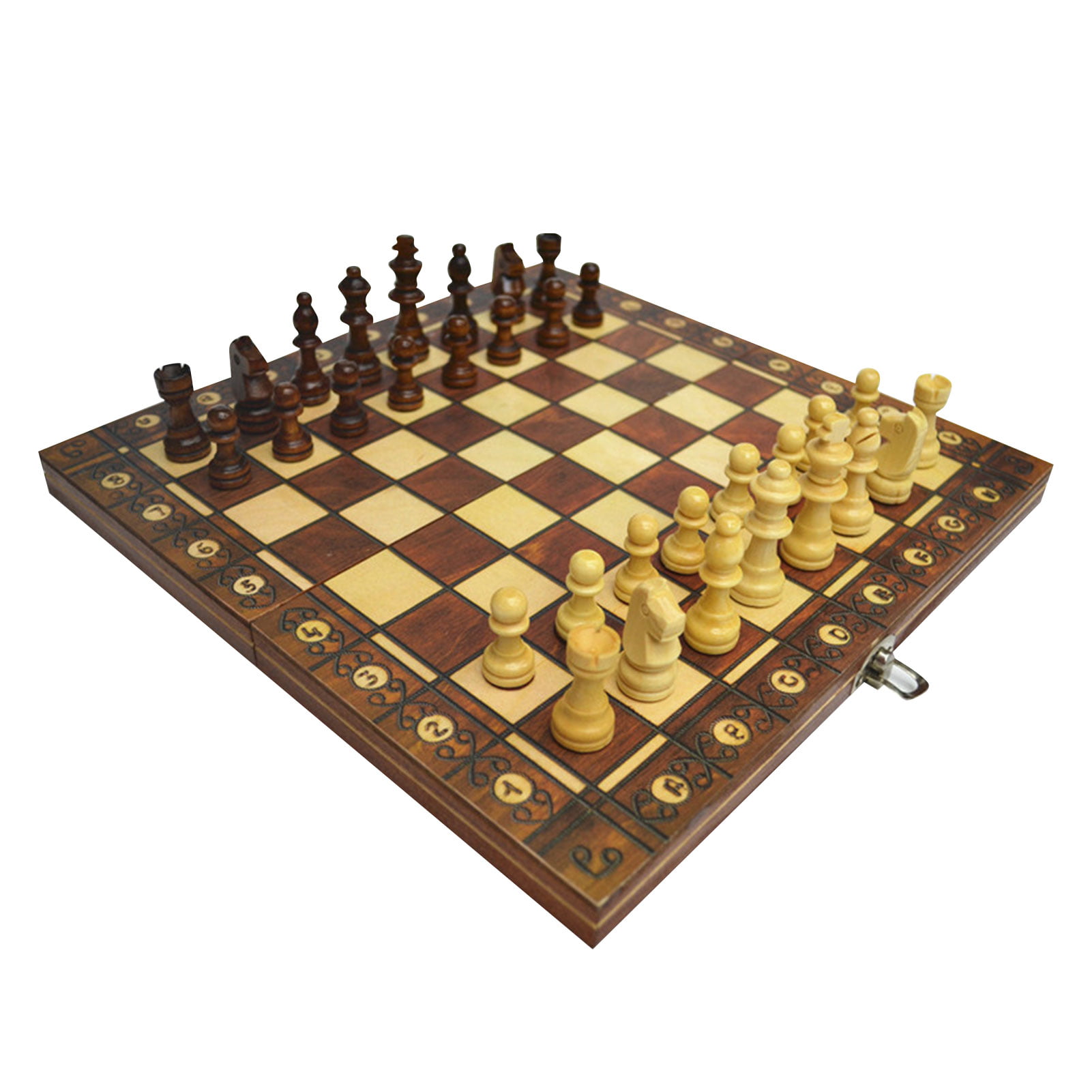 Details about   3 in 1 Wooden Chess Set Board Games Gift for Adults Kids 