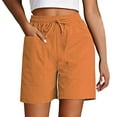 thumbnail image 2 of AKGEAMN Women's Solid Color High Waist Loose Casual Shorts with Pockets, Orange S-XXL, 2 of 5