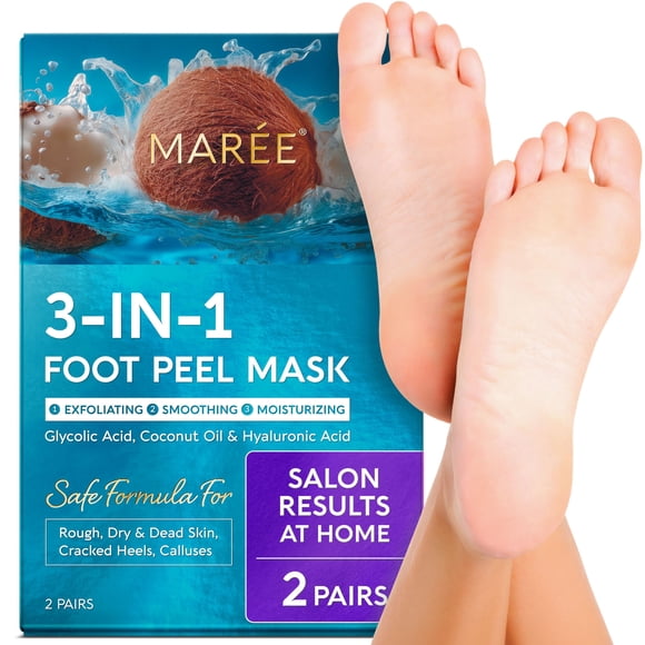 Foot Peeling Mask MAREE 3-in-1 for Dry Cracked Feet