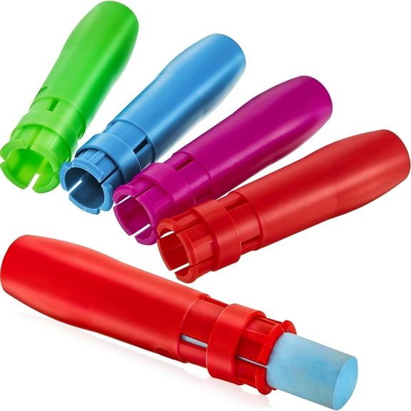CCOCC Sidewalk Chalk Holders Railroad Chalk Holder Plastic Adjustable Chalk Clip Holder for Teachers Students Office or Classroom