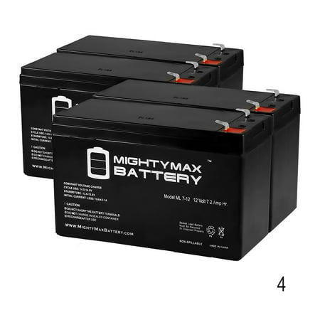 12V 7Ah Battery Replacement for Vexilar IP1212 FL-12 Ice Pro - 4 Pack