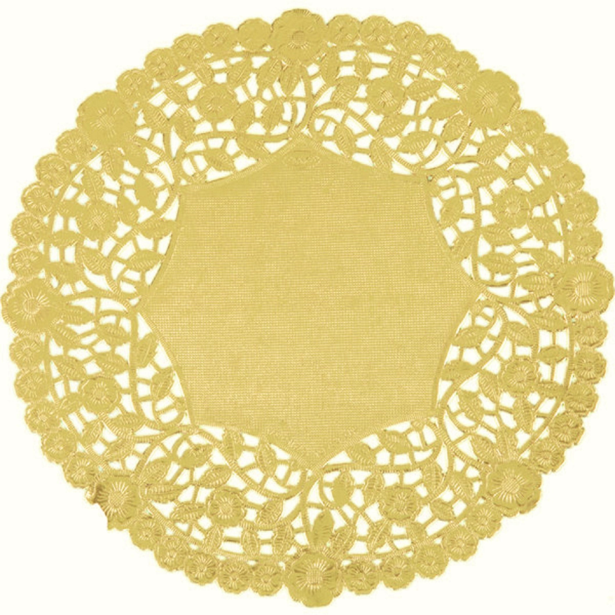 Pack of 25 Metallic Gold Foil 8" Size Round Paper Lace Decorative