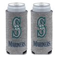 thumbnail image 2 of MLB Seattle Mariners Heather Gray 12oz Slim Can Cooler, Collapsible, 2 of 2