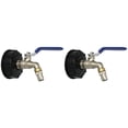 thumbnail image 1 of 2X IBC Ball Outlet Tap Tank Adaptador de Drenaje de Alimenticio de 3/4 Pulgadas S60X6 Tanque de 1000 L Contenedor de Agua de Lluvia Válvula de Grifo de Manguera de Latón, 1 of 5