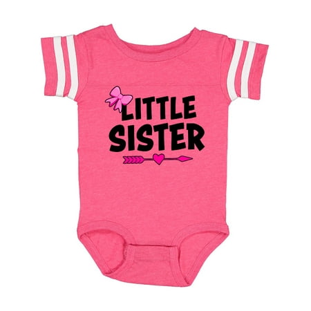 

Inktastic Little Sister with Bow and Arrow Gift Baby Girl Bodysuit