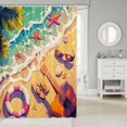 thumbnail image 2 of Ocean Beach Shower Curtain Starfish Beach Fabric Shower Curtain for Kids Boys Girls Teens Guitar Bathroom Waterproof Accessories with 12 Hooks Summer Curtains,72x84 Inches, 2 of 6