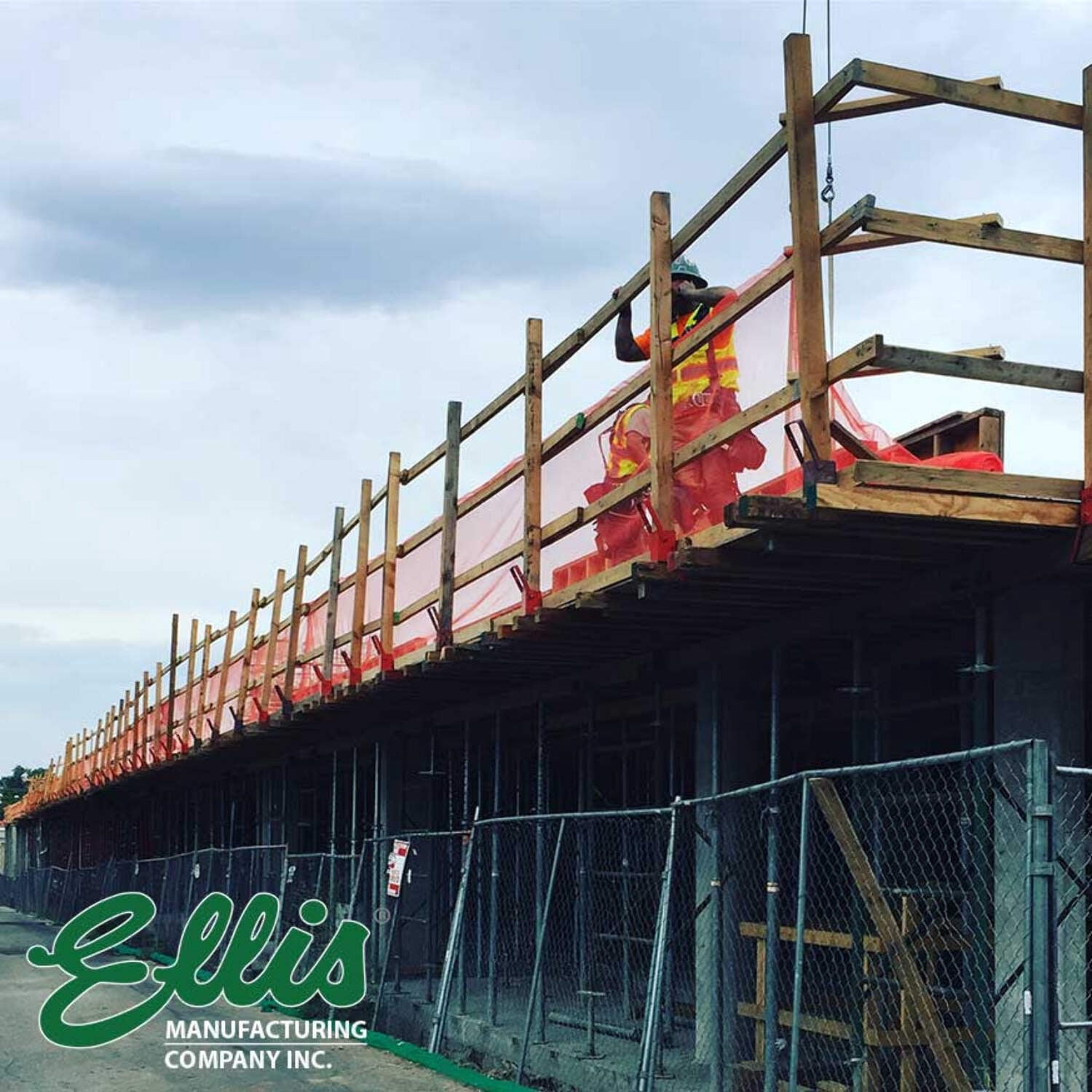 Ellis Manufacturing Co. - Slip-on Guardrail Bracket - Adds Fall Protection to 4x6 Stringers or 4x4 Joists