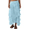 thumbnail image 7 of Women's Skirt Fashion Solid Color Elastic Waist Skirts Ethnic Style Lace Retro Irregular Half Jupes Mujer Holiday Streetwear, 7 of 7
