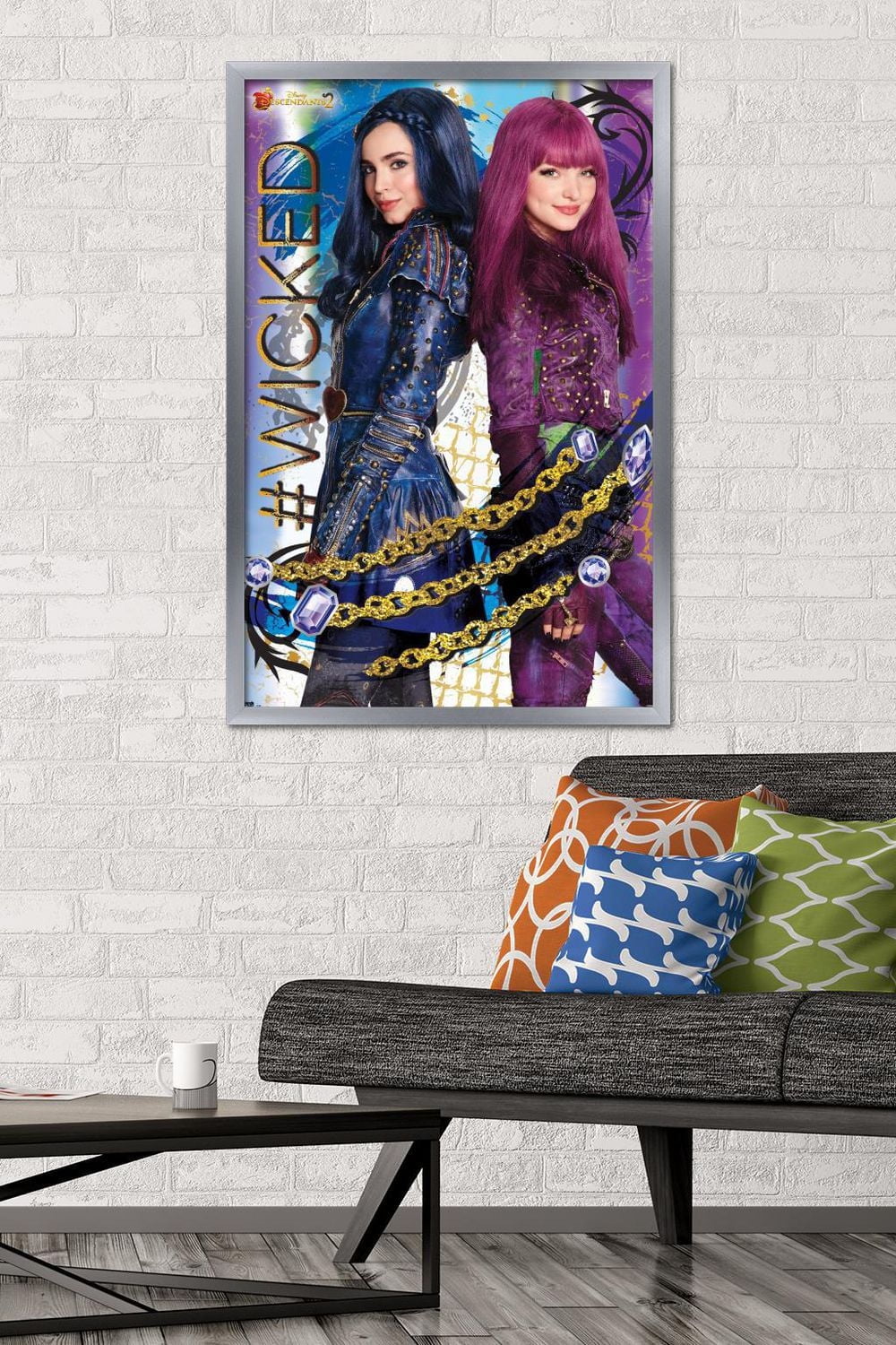 Disney Descendants 2 - Wicked Wall Poster, 14.725" x 22.375" Framed