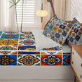 thumbnail image 5 of Manfei Boho Geometric Check Zipper Twin Comforter Sets with Fitted Sheet and 2 Pillowcases,Dreamy Floral Zipper Bedding Set,Black White,Light Gray Reversible,4pcs, 5 of 8