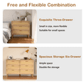 thumbnail image 6 of Waleaf 6 Drawer Dresser for Bedroom,Rattan Modern Closet Dressers Chest of Drawers,Beside Table for Entryway, Living Room, Hallway, Bedroom, 6 of 9