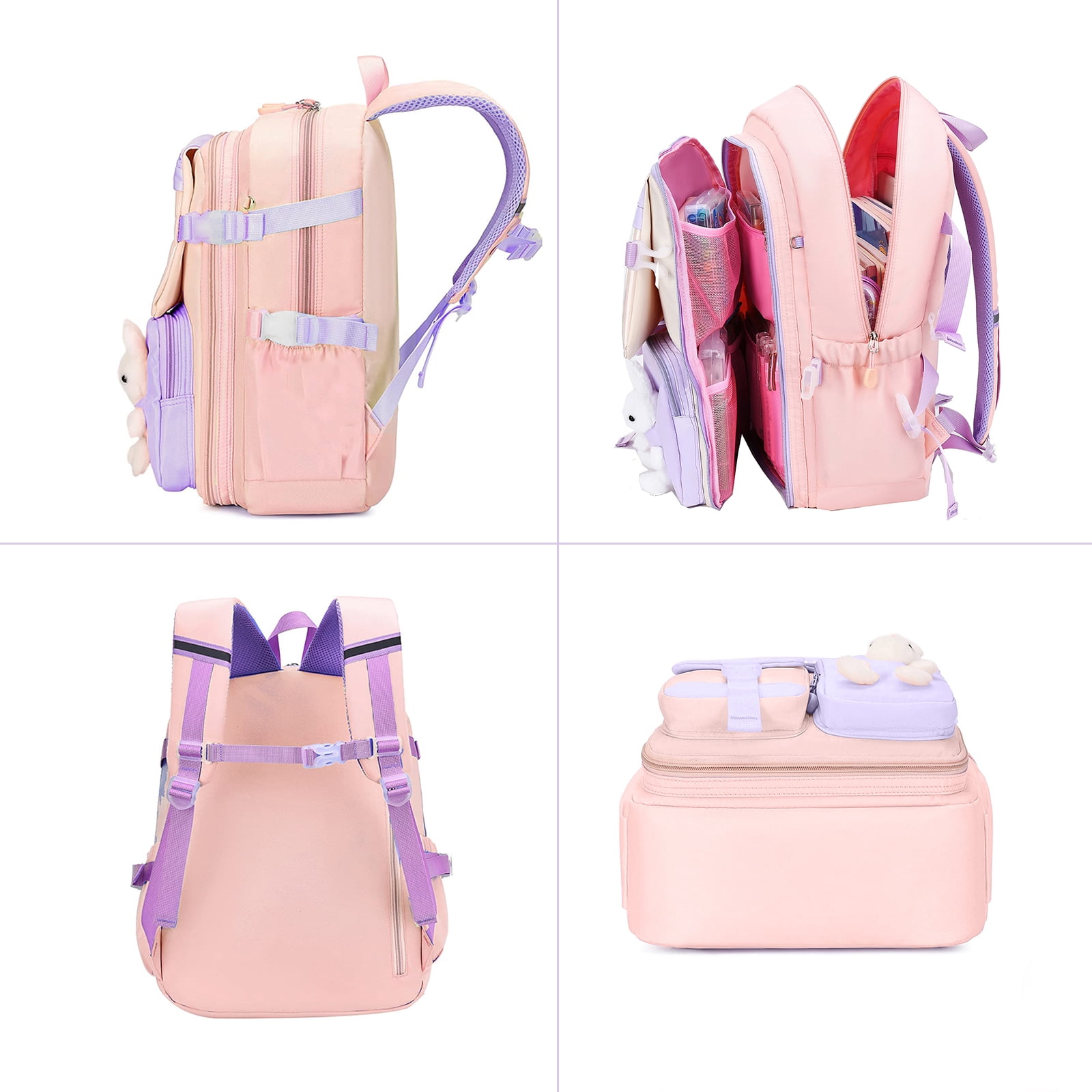 SANMADROLA Backpacks Bunny School Backpack Cute Backpack Laptop Bag School Bookbag, Pink