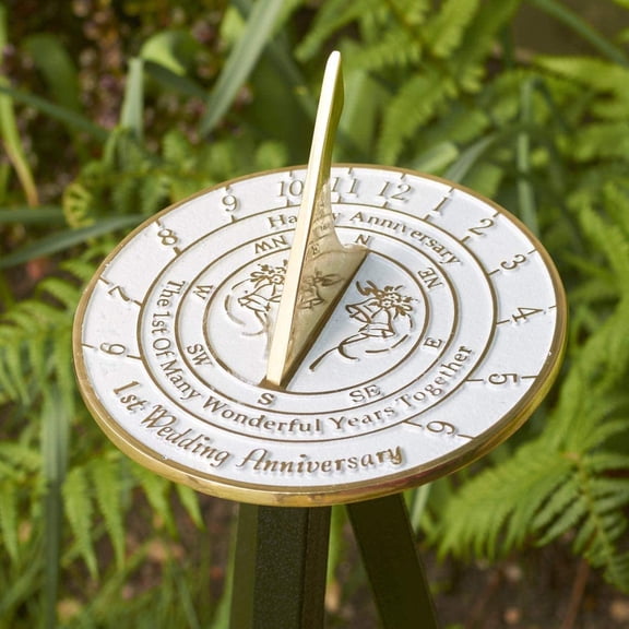 Nautical-Mart First Wedding Anniversary Sundial Gift Idea is A Great Present for Him, for Her Or for A Couple to Celebrate 1 Year of Marriage (1st Anniversary)