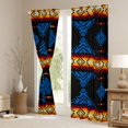 thumbnail image 3 of Feelyou Black Blue Aztec Curtains Pack of 2 (42x84 Each) for Women, Retro Western Bohemian Curtains Blackout, Hippie Tribal Abstract Bedroom Curtains, Window Curtains Home Decor, 3 of 6