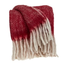 Parkland Collection Nagar Transitional Red 52" x 67" Woven Handloom Throw Blanket