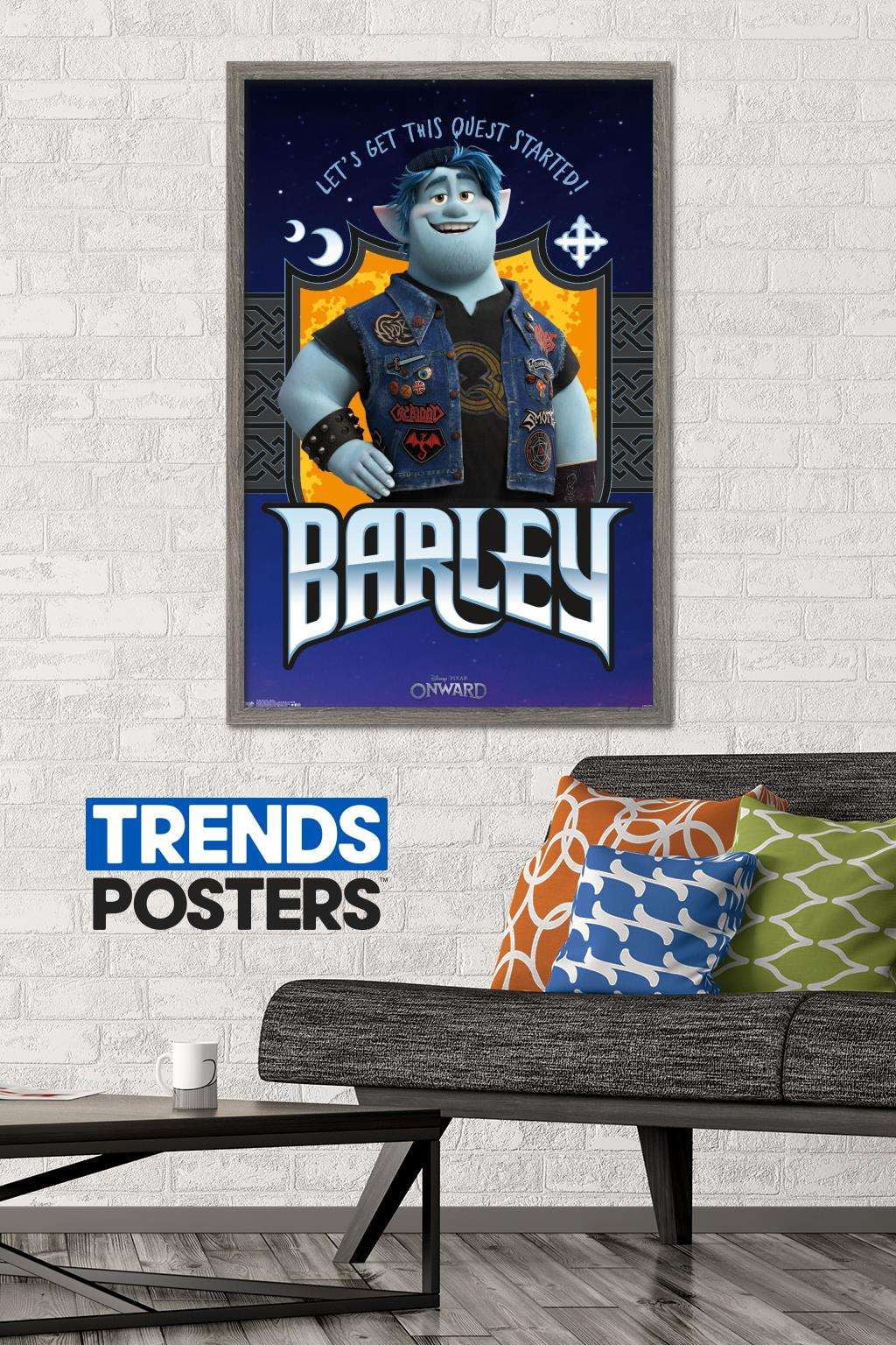 Disney Pixar Onward - Barley Wall Poster, 22.375" x 34", Framed