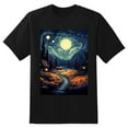 thumbnail image 2 of Plus Size Shirt for Women Black Tops for Women Oversized Short Sleeves Shirt for Women Night Sky T Shirt Crewneck Shirt for Women L, 2 of 5