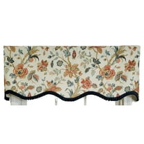 RLF Home 3" Rod Pocket High Quality Fabric Giana Ruffled Provance Valance for Windows 50" x 15" Americana