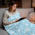 thumbnail image 5 of Throw Blanket Fleece Throw Blanket 40x50in, Christmas Winter Snowflakes Soft Lightweight Bed Blankets Blue and White Fuzzy Couch Blankets for All Season, 5 of 9