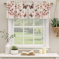 thumbnail image 2 of Spring Butterfly Curtain Valances for Windows, Kitchen Valance Window Treatments Panel 2 Pack, Pink Botanical Flowers Retro Farmhouse Rod Pocket Short Curtains for Bathroom Bedroom 54 x 18 Inch, 2 of 8