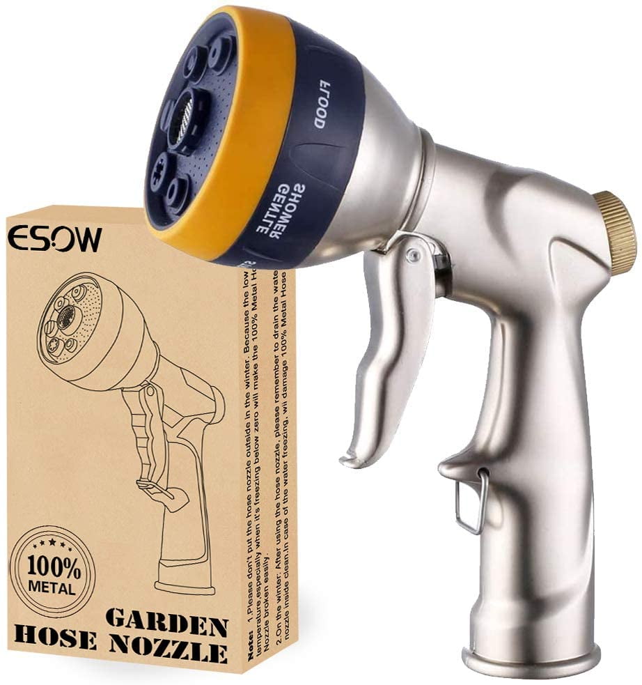 2 Items ESOW 100% Metal Garden Hose Nozzle and ESOW 3 Piece Garden Tool Set 