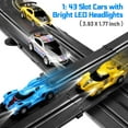 PAFOLO 19ft Electric LED Race Track Set with 4 Slot Cars & Lap Counters