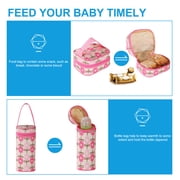 iMounTEK Baby Diaper Tote Stylish Nappy Messenger Insulated Bag 5 Piece Set Large Medium Handbag, Food/Bottle Bag, Pink