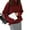 Red L, variant on Women Sweater High Collar Long Sleeve Solid Color Knitting Tops Loose Fit Thickened Pullover Sweater Knitwear