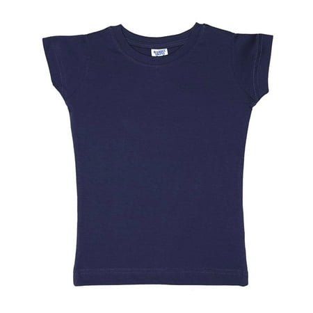 

Rabbit Skins Little Girl s Ribbed Crewneck Jersey T-Shirt Style 3316