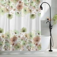thumbnail image 2 of Spring Green Flowers Shower Curtain Set, Waterproof Shower Curtains for Bathroom, Watercolor Floral Botanical Washable Fabric Cloth Bath Curtain for Bathtub Decoration with Hooks 48x72 Inches, 2 of 9