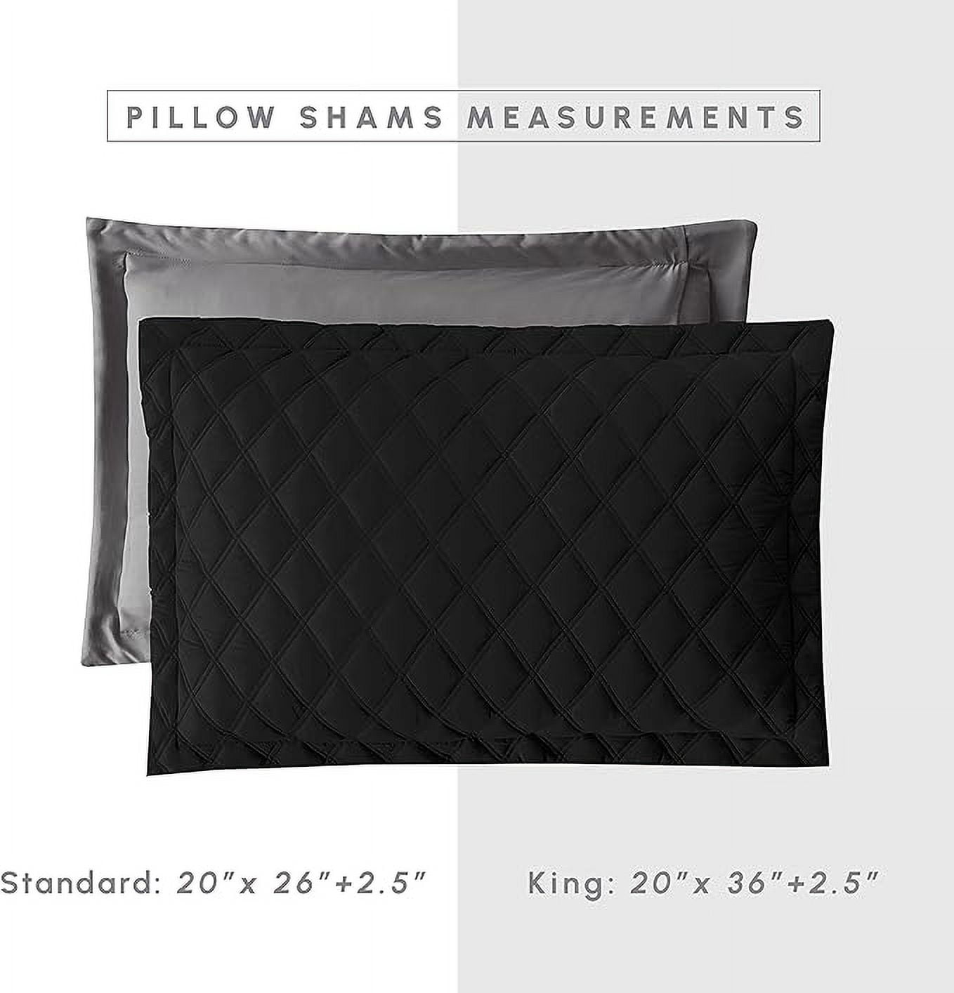 Elegant Comfort 3-Piece Quilted Reversible Bedspread Coverlet Set with Pillow Shams, Exquisite Diamond Stitching All Season Heavy Weight - Ultra Soft Premium Quilt- Twin, Black/Gray