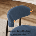 thumbnail image 2 of Dining Chairs Sets of 2, LEGHOME Linen Upholstered Kitchen Chairs, Modern Navy Dining Room Chair with Curved Back & Metal Legs, Side Chair for Kitchen Dining Room, 2 of 8