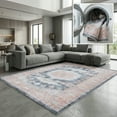 thumbnail image 3 of SAFAVIEH Serapi Glenna Traditional Machine Washable Area Rug, Terracotta/Blue, 10' x 14', 3 of 17